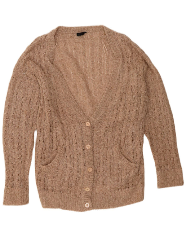 Pulover cardigan supradimensionat pentru femei Topshop UK 12 Medium Bej Acrilic
