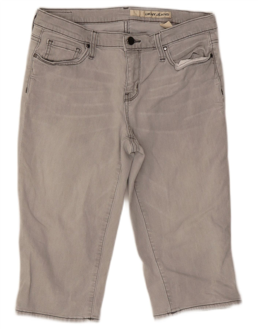 DKNY Pantaloni scurți din denim pentru femei US 10 Large W27 Bumbac gri