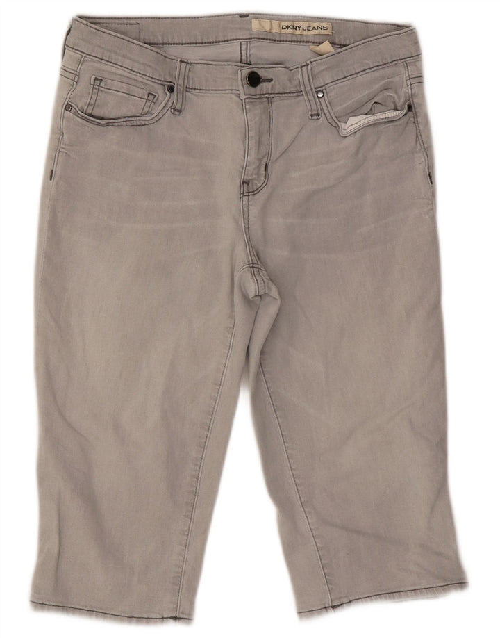 DKNY Pantaloni scurți din denim pentru femei US 10 Large W27 Bumbac gri