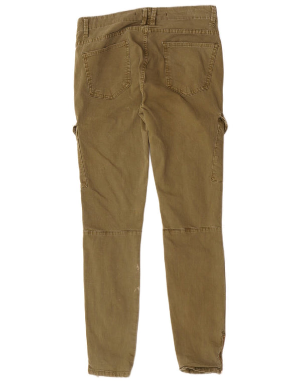 Pantaloni cargo slim pentru femei Zara EU 42 Large W32 L29 Kaki Bumbac