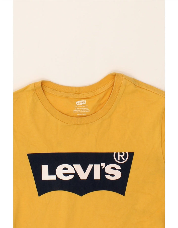 LEVI'S Mens Graphic T-Shirt Top XS Yellow Vintage Levi's and Second-Hand Levi's from Messina Hembry 