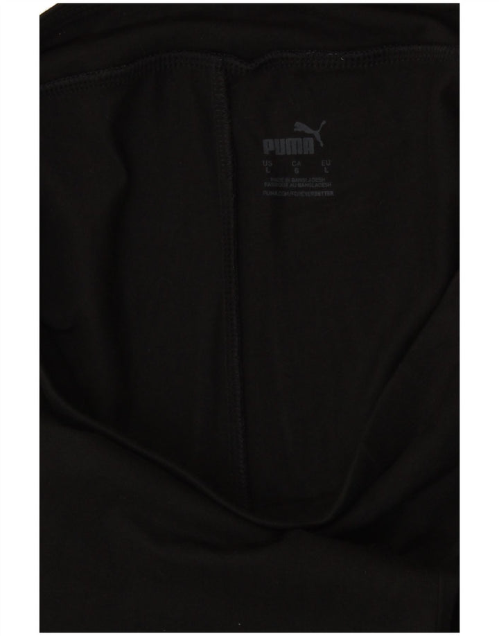 PUMA Womens Leggings UK 14 Large  Black Cotton
