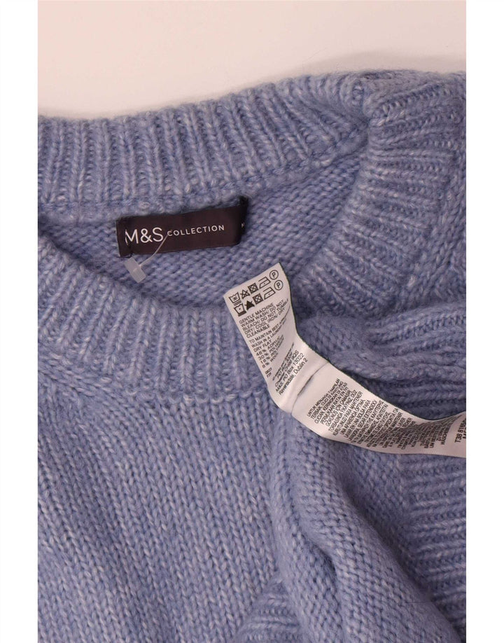 Marks & Spencer Pulover supradimensionat pentru femei cu gâtul rotund, UK 14 Medium Blue