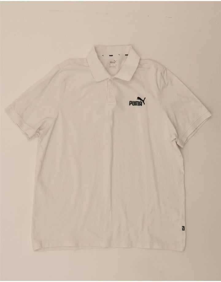 PUMA Mens Polo Shirt XL White Vintage Puma and Second-Hand Puma from Messina Hembry 