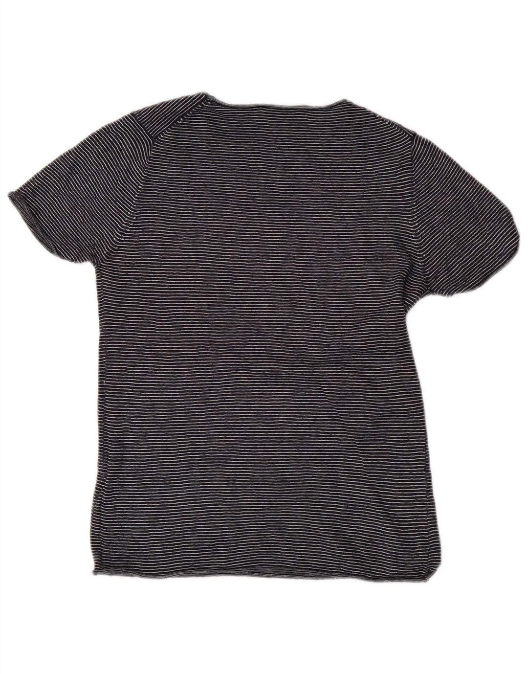 Top tricou pentru femei Zara UK 12 Medium Bleumarin cu dungi Modal