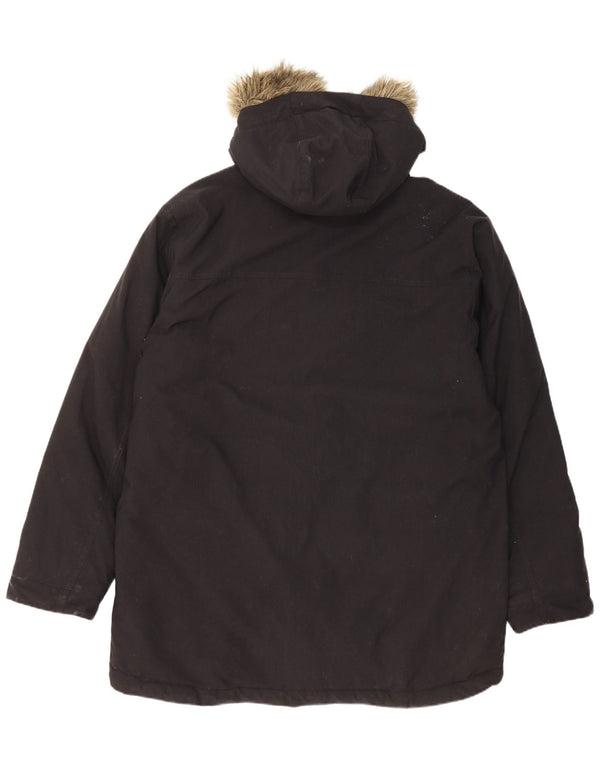 Palton căptușit cu glugă Adidas pentru bărbați UK 40, mare, negru, nailon