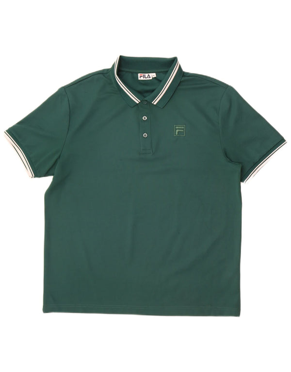 Fila Mens Polo Shirt XL Green Polyester