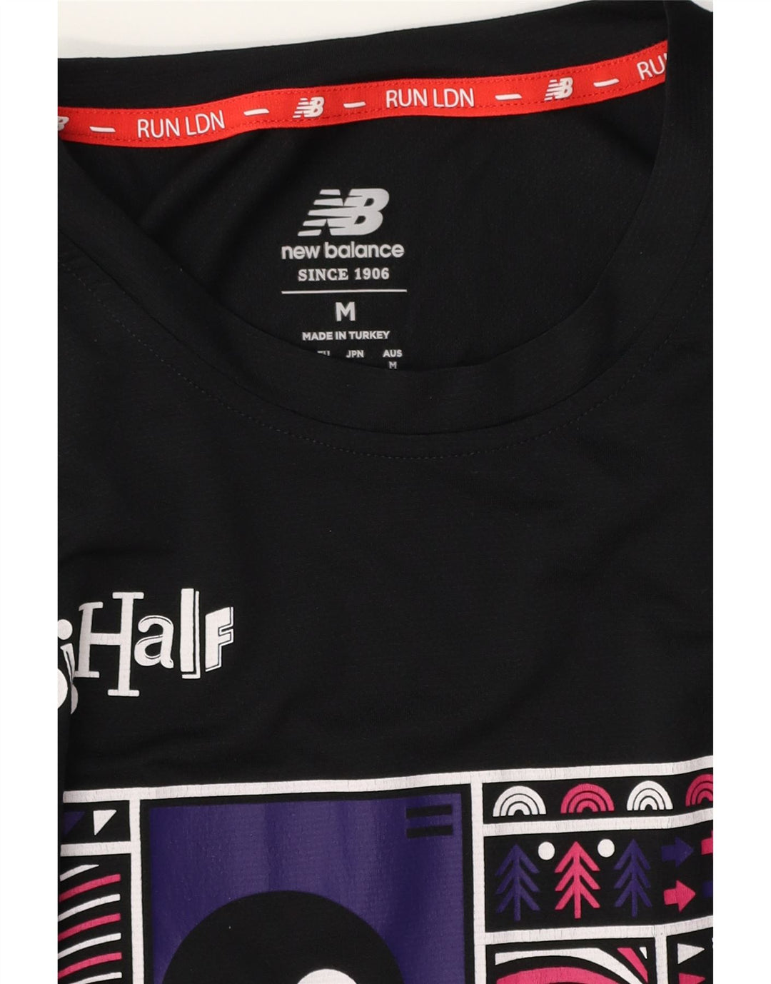 Tricou grafic pentru bărbați New Balance Top Mediu Negru Poliester