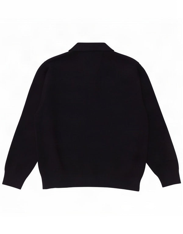 Emporio Armani Mens Polo Neck Jumper Sweater IT 52 Large Navy Blue