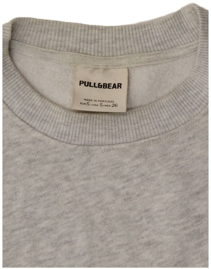 Pull & Bear Pull & Bear Pulover cu grafic pentru femei UK 10 Mic, gri cu pete