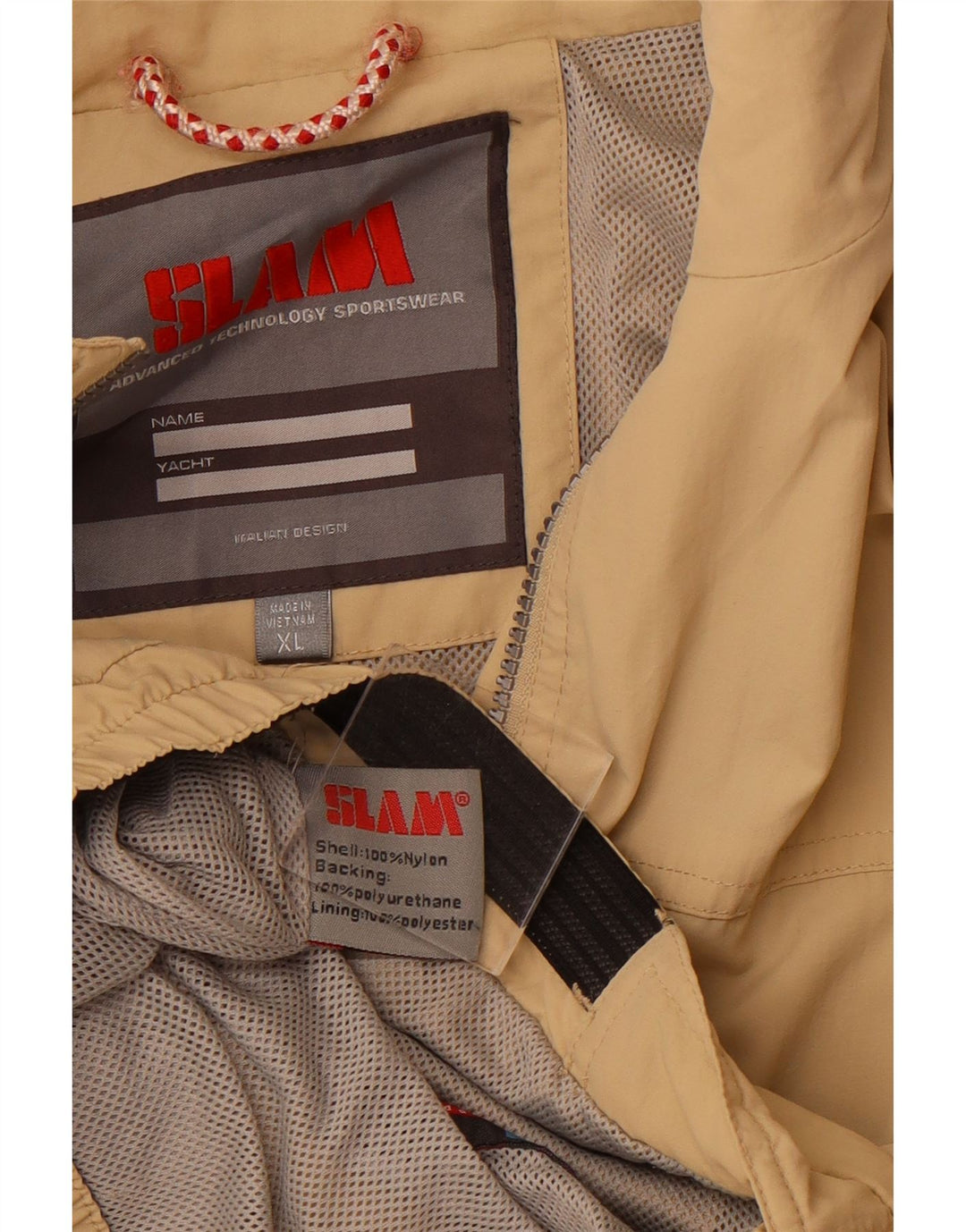 Jachetă de ploaie SLAM pentru bărbați UK 42 XL, bej, nailon