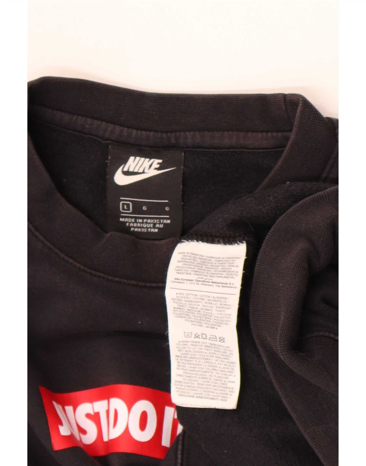 Hanorac grafic pentru bărbați Nike Pulover mare, negru, bumbac