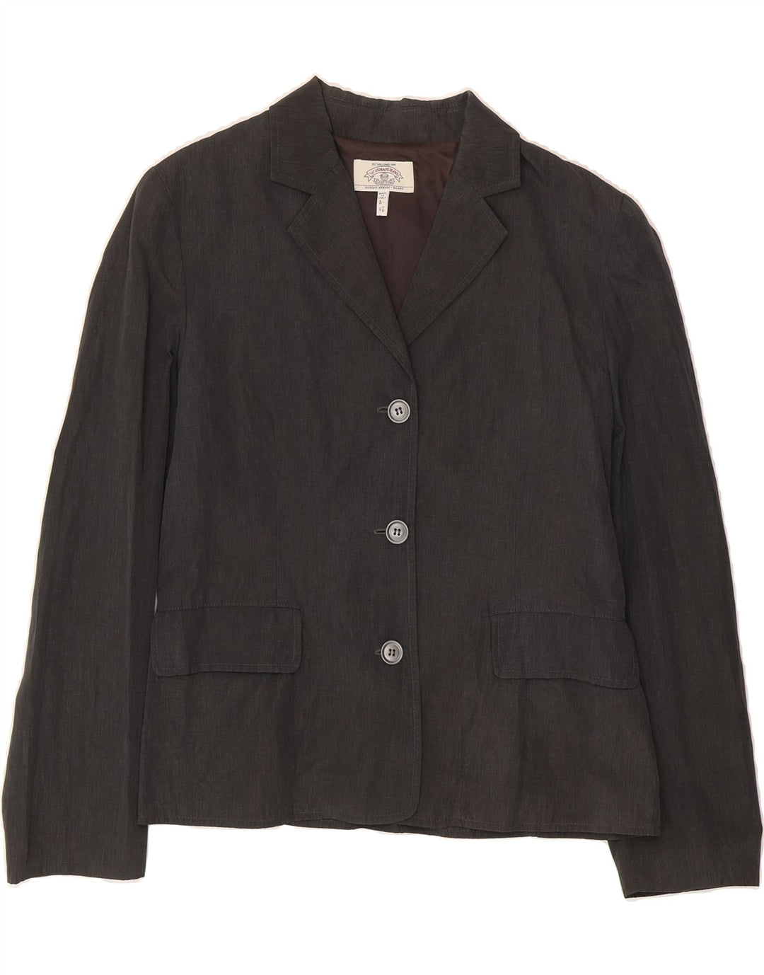 ARMANI JEANS Womens 3 Button Blazer Jacket UK 18 XL Grey Polyamide Vintage Armani Jeans and Second-Hand Armani Jeans from Messina Hembry 