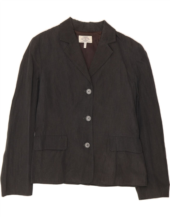 ARMANI JEANS Womens 3 Button Blazer Jacket UK 18 XL Grey Polyamide Vintage Armani Jeans and Second-Hand Armani Jeans from Messina Hembry 