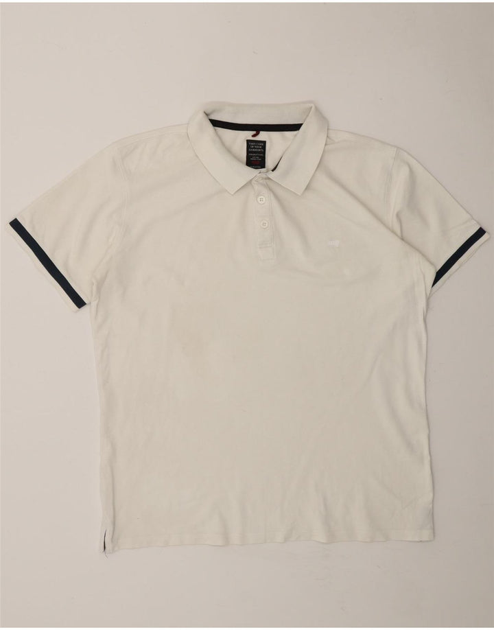 CARRERA Mens Polo Shirt XL White Cotton