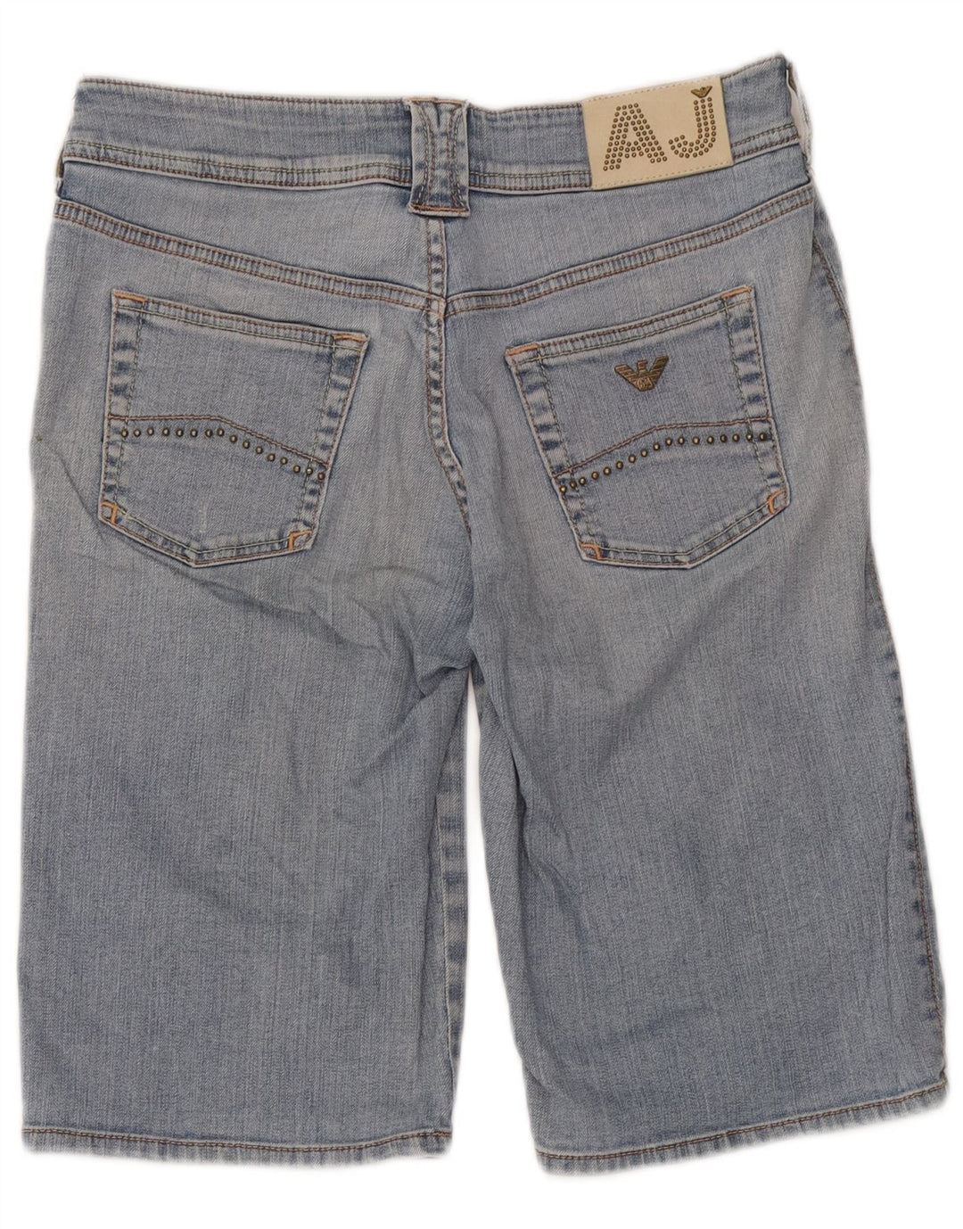 Pantaloni scurți din blugi pentru femei Armani W28, bumbac albastru mediu