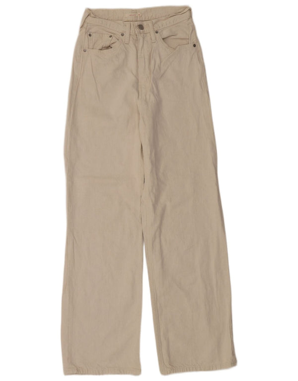 Blugi largi pentru femei Levi's cu talie mare W27 L31 bumbac bej