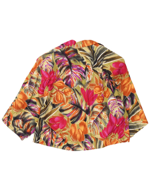 Blazer Vintage pentru femei cu 1 nasture UK 14 Medium Multicolor Floral