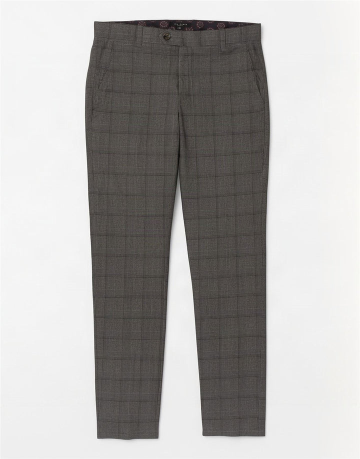 Pantaloni casual subțiri pentru bărbați Ted Baker L32 L31 poliester cu carouri gri
