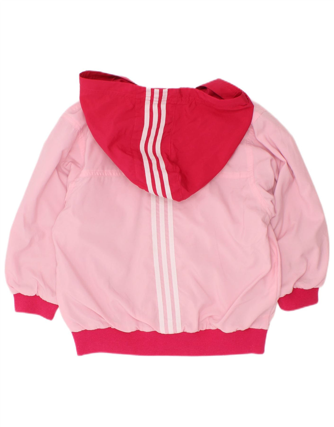 Jachetă de ploaie cu glugă pentru fete Adidas 2-3 ani roz poliester color bloc
