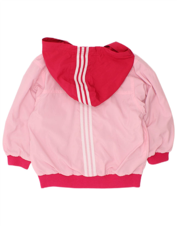 Jachetă de ploaie cu glugă pentru fete Adidas 2-3 ani roz poliester color bloc