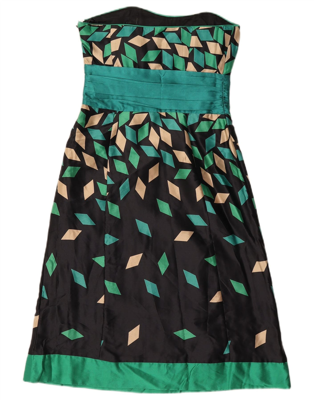 Rochie fără bretele pentru femei Monsoon UK 8 Mic Negru Geometric Mătase