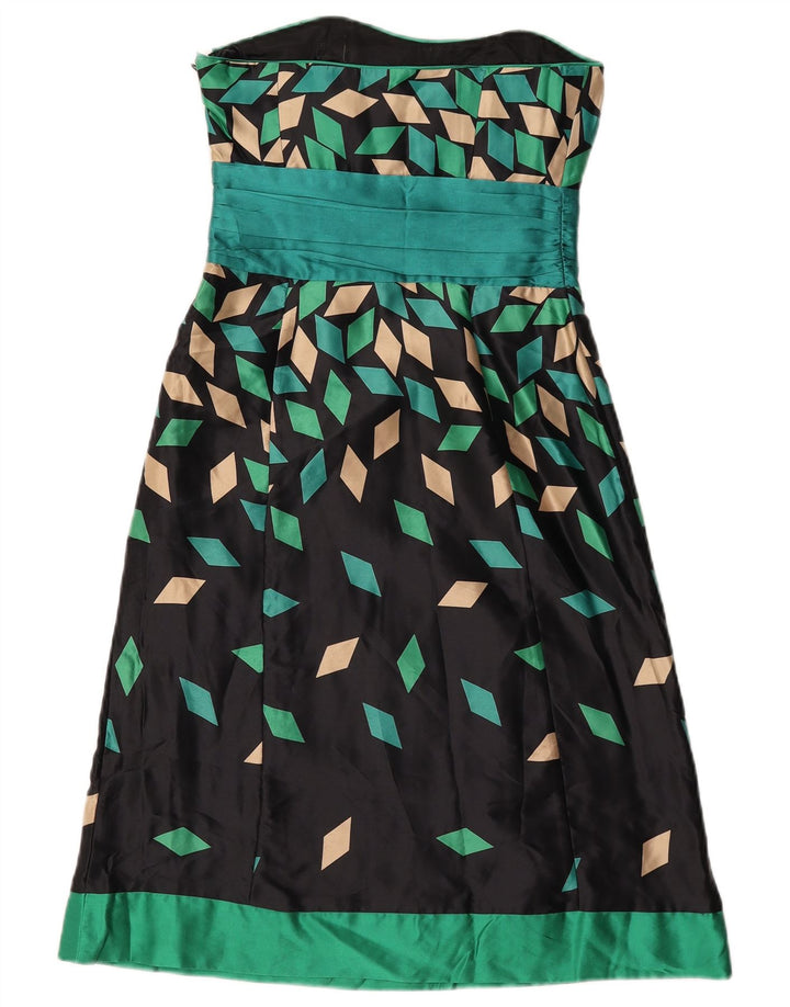 Rochie fără bretele pentru femei Monsoon UK 8 Mic Negru Geometric Mătase