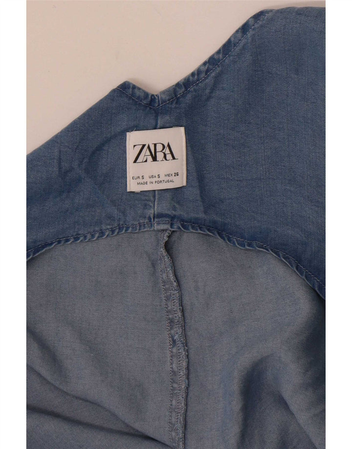 Salopetă de denim pentru femei Zara UK 10 Small Blue