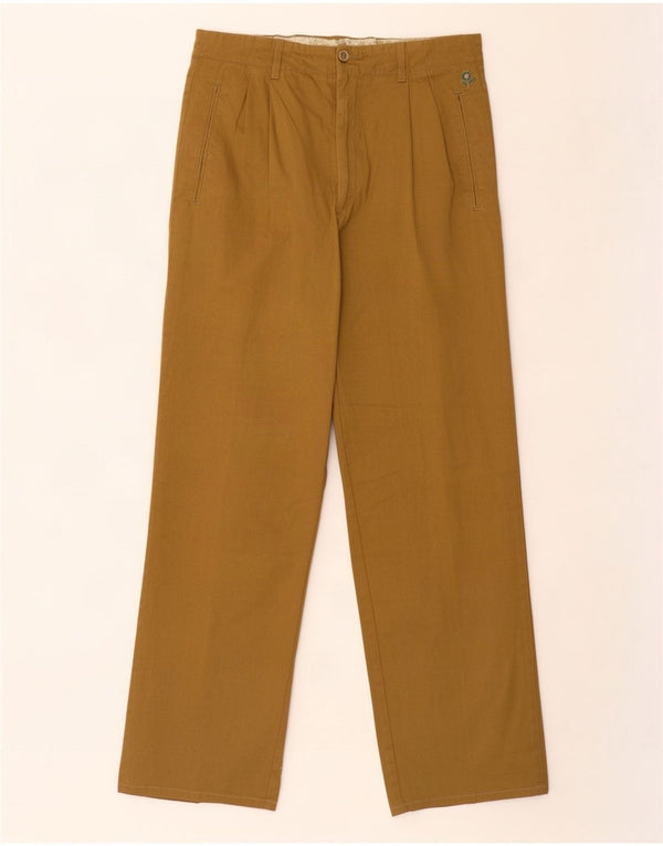 Wampum Mens Pegged Chino Trousers IT 50 Large W34 L28 Khaki Cotton