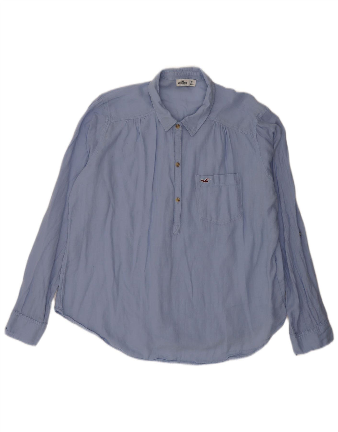 Cămașă pulover pentru femei Hollister UK 18 XL Bumbac albastru