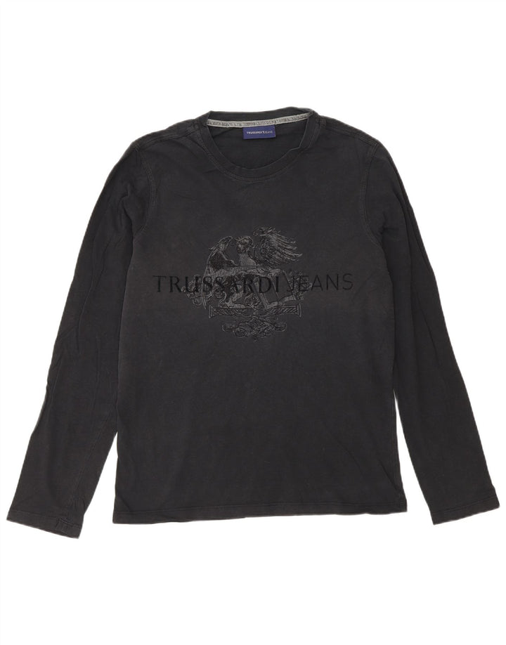 Trussardi Jeans Top grafic pentru bărbați cu mânecă lungă, mic, negru
