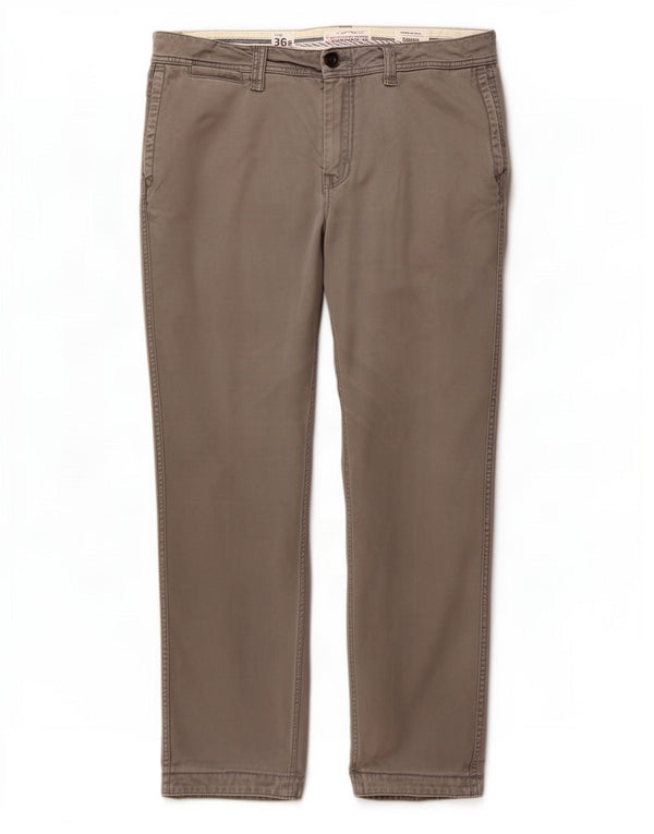Pantaloni chino drepți pentru bărbați Fat Face L36 L31 bumbac gri