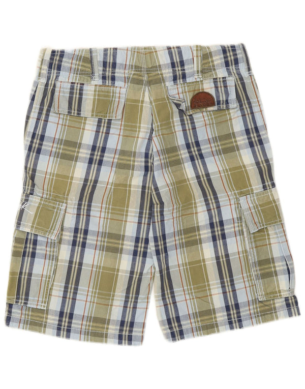 Pantaloni scurti cargo Sundek pentru bărbați W32, bumbac cu carouri medii kaki
