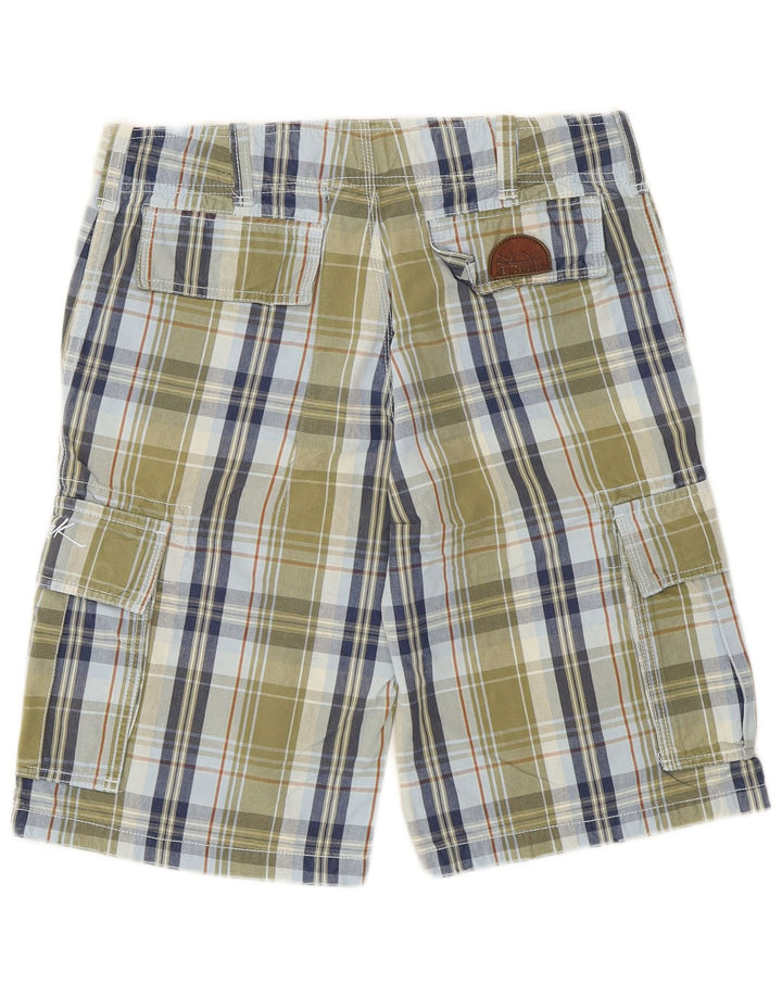Pantaloni scurti cargo Sundek pentru bărbați W32, bumbac cu carouri medii kaki