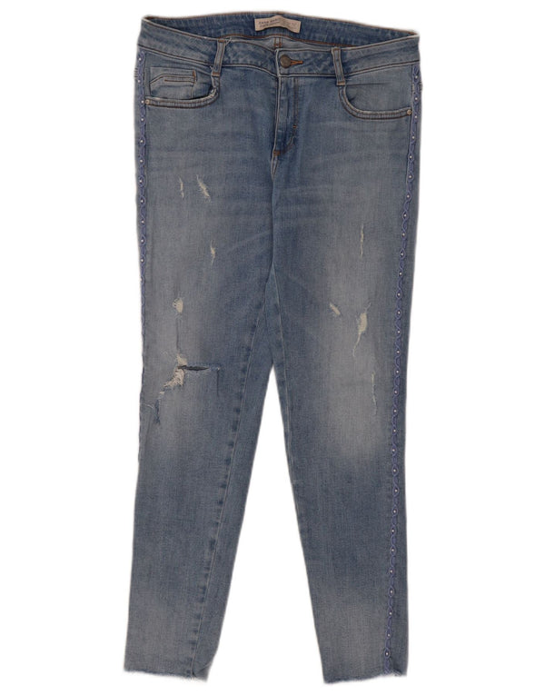 Blugi skinny distressed pentru femei Zara EU 38 Mici L28 L27 Bumbac albastru