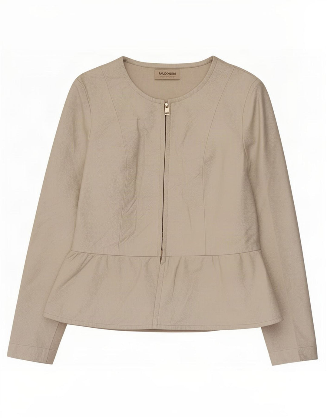 Jachetă de piele Falconeri pentru femei UK 14 Large Beige