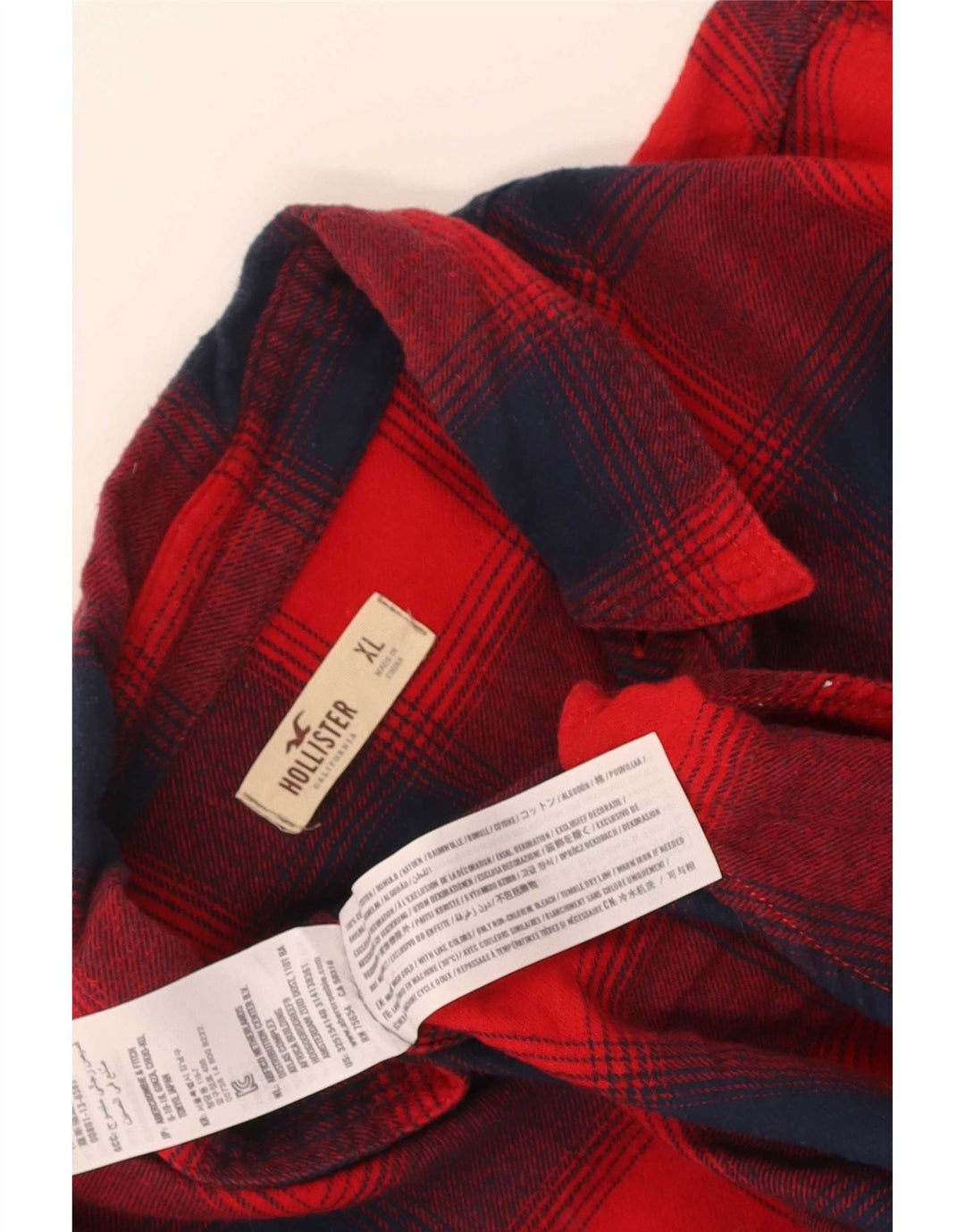 Cămașă pentru bărbați Hollister Flannel XL Red Check Bumbac