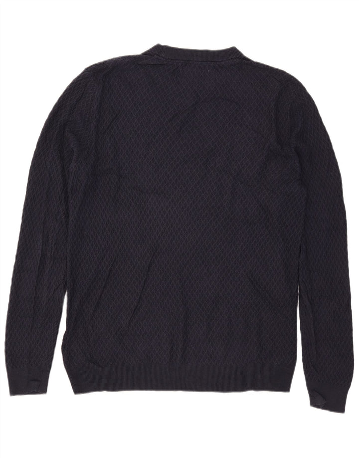 Pulover Guess pentru bărbați, cu gât crew, bumbac mare, albastru bleumarin