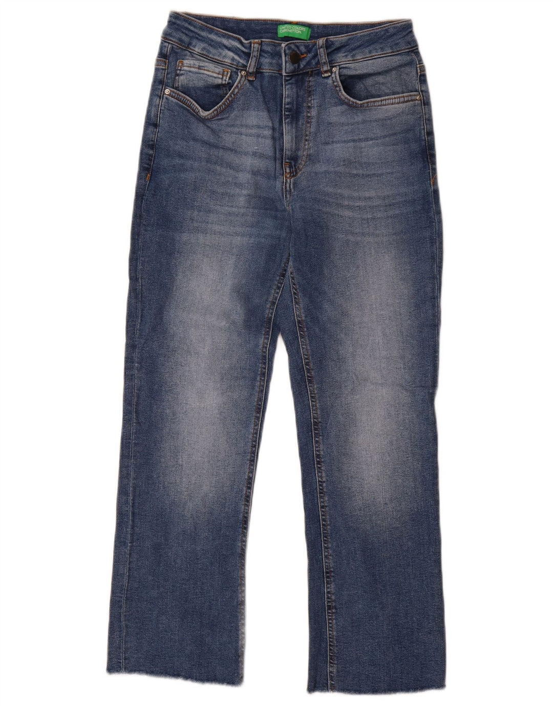 Blugi drepti pentru femei Benetton W28 L28 Bumbac albastru