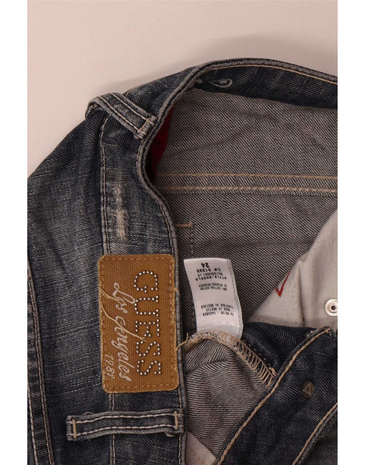 Blugi slim pentru femei Guess Distressed W24 L34 Bumbac albastru