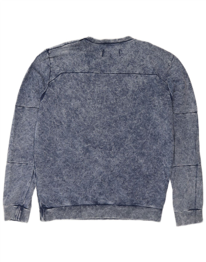 Pulover Calvin Klein Jeans pentru bărbați cu grafică, bumbac albastru mediu