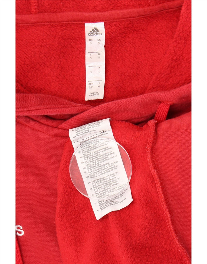 ADIDAS Mens Hoodie Jumper Small Red Cotton Vintage Adidas and Second-Hand Adidas from Messina Hembry 
