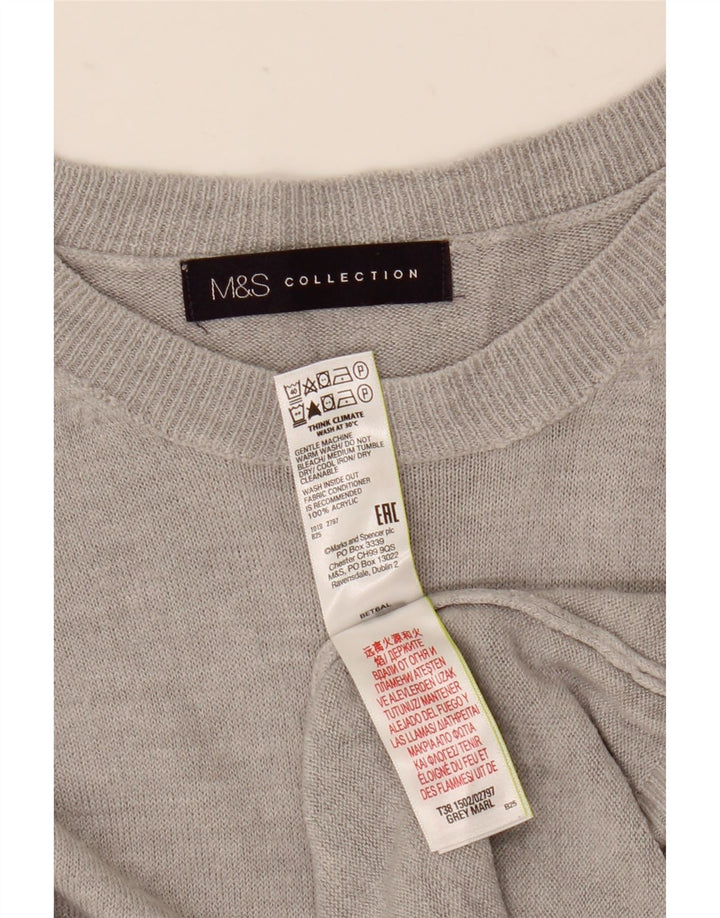Pulover pentru femei Marks & Spencer cu gât de barcă UK 12 Medium Gri Acrilic