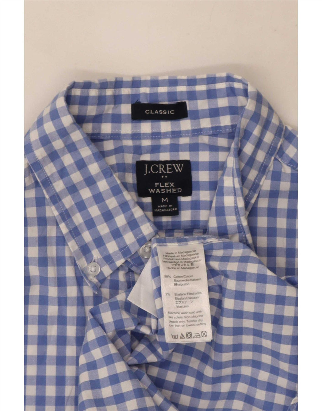 Cămașă pentru bărbați J. Crew Classic Fit, Bumbac Vichy albastru mediu