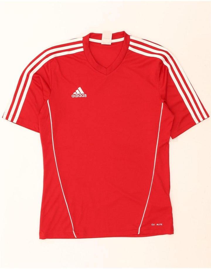 ADIDAS Mens Climalite T-Shirt Top Small Red Polyester Vintage Adidas and Second-Hand Adidas from Messina Hembry 