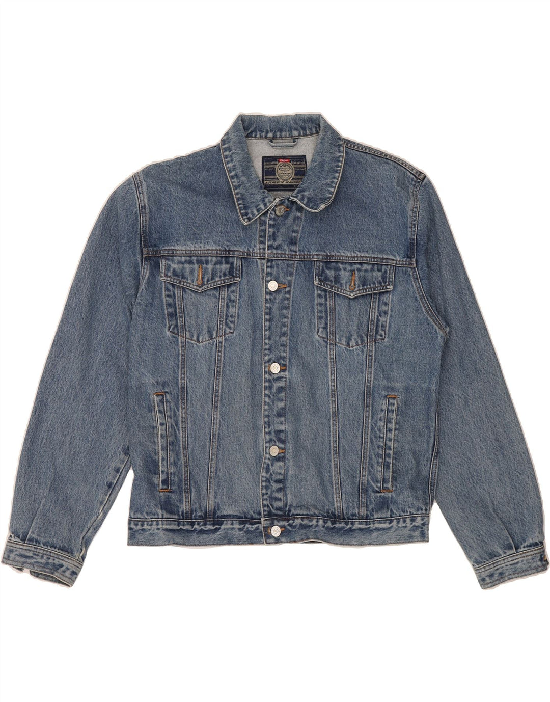 JINGLERS Mens Denim Jacket UK 40 Large Blue Cotton Vintage Jinglers and Second-Hand Jinglers from Messina Hembry 