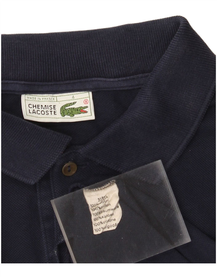 Tricou polo pentru bărbați Lacoste cu mânecă lungă, mărime 4, bumbac, albastru bleumarin mediu