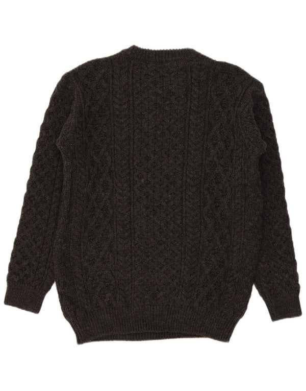 Pulover pentru femei Irelands Eye cu gât roșu, UK 18 XL, lână merinos gri