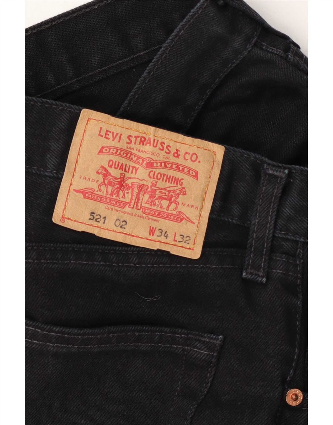 Blugi conici pentru bărbați Levi's 521 W34 L28 negri