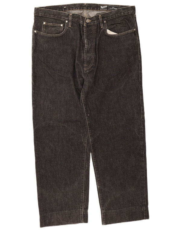 Gas Mens California Straight Jeans W34 L28 Black Cotton